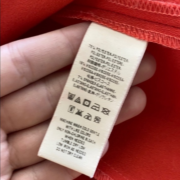 Free people red orange lace up back tank top - Picture 8 of 8